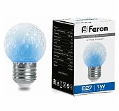 Лампа-строб Feron LB-377 G45 E27 1W синяя