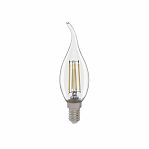 Лампа светодиодная филаментная General Lighting Systems GLDEN-CWS-10-230-E14-6500, G649920, свеча на ветру