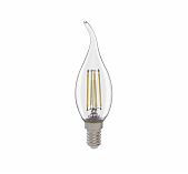 Лампа светодиодная филаментная General Lighting Systems GLDEN-CWS-10-230-E14-6500, G649920, свеча на ветру