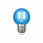 Лампа светодиодная Uniel LED-G45-5W/BLUE/E27 шар, 5 Вт, E27, синий свет