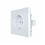 Розетка 1-местная Lezard Zima 704-0288-122BQC с заземлением, встраиваемая, белая 