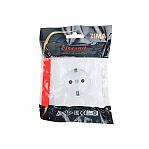 Розетка 1-местная Lezard Zima 704-0288-122BQC с заземлением, встраиваемая, белая 