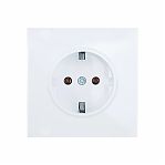 Розетка 1-местная Lezard Zima 704-0288-122BQC с заземлением, встраиваемая, белая 
