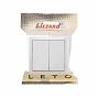 Выключатель двухклавишный Lezard Leto накладной, белый 752-0200-101