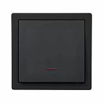 Выключатель с подсветкой Lezard Leto 752-4200-111, накладной, чёрный бархат