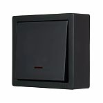 Выключатель с подсветкой Lezard Leto 752-4200-111, накладной, чёрный бархат