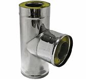 Тройник для дымоходов Ferrum d 130x200 мм, 90 гр., сталь 0.5 мм, сэндвич-конструкция