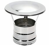 Зонт-Д для дымохода Ferrum GS/FH d 130 мм, с ветрозащитой, сталь 0.5 мм