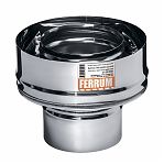 Адаптер для дымоходов стартовый Ferrum d 120х200 мм, сталь 0.8 мм, сэндвич-конструкция