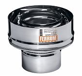 Адаптер стартовый для дымоходов Ferrum f0318, d 115х200,  сталь 0.8 мм, сэндвич-конструкция