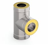 Тройник для дымоходов Дымоходофф d 200х280 мм, угол 90 гр., сталь 0.5 мм, сэндвич-конструкция