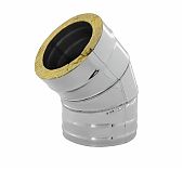 Отвод (колено) дымохода d 135х220 мм, угол 135 гр., сталь, сэндвич-конструкция