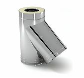 Тройник для дымоходов Ferrum К 130х200 мм, 135 гр., сталь 0.8 мм, сэндвич-конструкция