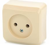 Розетка 1-местная Systeme Electric Этюд PA16-001К без заземления, накладная, кремовая