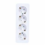 Розетка 4-местная Schneider Electric BLANCA BLNRA011411 с заземлением, накладная, белая