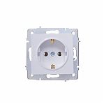 Розетка 1-местная LEZARD VESNA 742-0288-122 с заземлением, встраиваемая, керамика белая