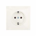 Розетка 1-местная Lezard Zima 704-9088-122BQC с заземлением, безвинтовой зажим, слоновая кость