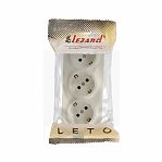 Розетка 3-местная Lezard Leto 752-0300-127BUP с заземлением, накладная, крем