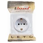 Розетка с заземлением Lezard Leto 752-0200-122B, накладная, пластиковая, белая