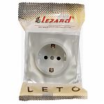 Розетка 1-местная Lezard Leto 752-0300-122B с заземлением, накладная, кремовая
