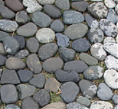Камень серый плоский булыжник 80-100 мм