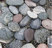 Камень серый булыжник цветной 150-200 мм