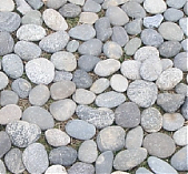 Камень отборный плоский булыжник серый 60-80 мм
