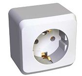 Розетка 1-местная Systeme Electric Этюд PA16-003B с заземлением, накладная, белая