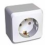 Розетка 1-местная Systeme Electric Этюд PA16-003B с заземлением, накладная, белая