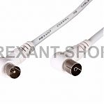 Шнур TV PLUG - TV JACK 3.0м угловой белый REXANT 18-0024