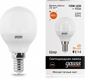 Лампа LED GAUSS Elementary Е14 10w 3000K