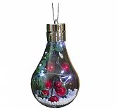 Ёлочный шар Ягоды, батарейки, 5 LED, свечение белое