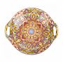 Блюдо Arabesque фарфоровое с ручками, оранжевое 225х205х45 мм