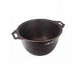 Кастрюля Kukmara со стеклянной крышкой, кофейный мрамор, 4 л