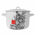 Кастрюля эмалированная Лысьва Urban flower 4.3 л Для мяса, овощей и супа