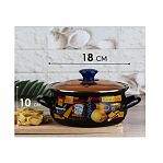 Кастрюля эмалированная Керчь Капучино-Экстра с крышкой, коричневый, 2 л