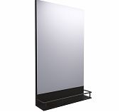 Зеркало Grossman МЕТРИС-50 см в раме, с полочкой, черное