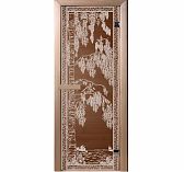 Дверь Doorwood Березка бронза 1900х700 мм стекло 6 мм 2 петли хвоя