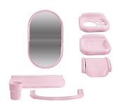 Зеркальный набор в ванную комнату Алена-2002 Вересе розовый