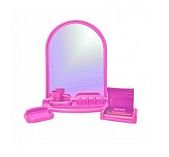 Зеркальный набор в ванную комнату Елена МХ Розовый