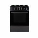 Плита комбинированная Ideal L155, цвет черный ГК, объем электродуховки 65 л, откидная дверца