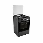 Плита комбинированная Ideal L115, цвет черный, объем электродуховки 65 л, откидная дверца