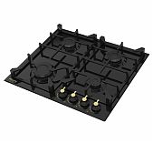 Поверхность варочная газовая Willmark WGH-4601BLR, 4 конфорки, цвет черный