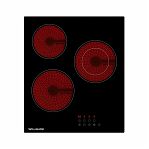 Панель варочная стеклокерамическая Willmark WCH-3452R 45 см, 3 конфорки, цвет черный, 5 кВт