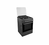 Плита комбинированная Ideal L110 Econom, цвет черный, объем электродуховки 65 л, откидная дверца