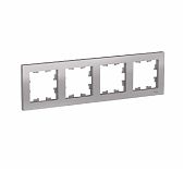Рамка 4-местная Schneider Electric AtlasDesign ATN00304 горизонтальная, алюминий