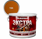 Защитно-декоративное покрытие Акватекс Экстра для древесины, полуглянцевое тик, 9 л