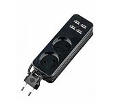 Удлинитель Uniel Travel S-CT2-1.5U BLACK 4USB