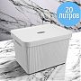 Лоток Velvet с крышкой прямоугольный 380х270х249 мм 20 л, светло-серый