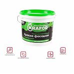 Краска Krafor фасадная особопрочная, матовая, бесцветная, 6.5 кг